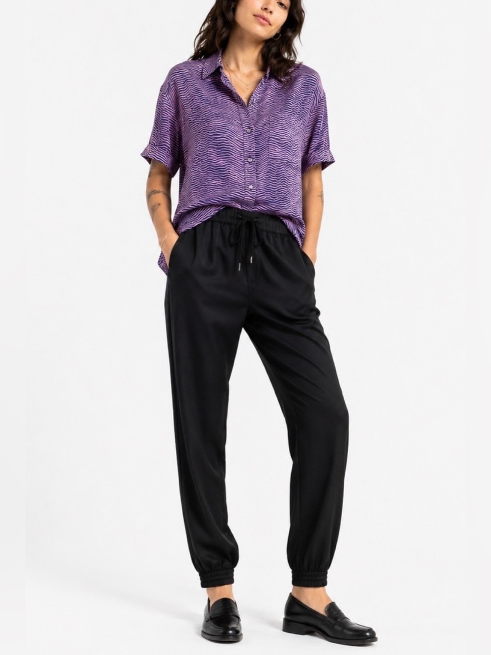 Wildfang The Empower Drawstring Pants Black Jogger NEW w/o Tag Size Small $128